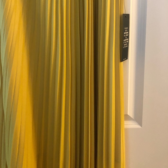 NWT BCBGMAXAZRIA “Abee” Pleated Maxi Dress – Yellow – Size XXS - Picture 14 of 16